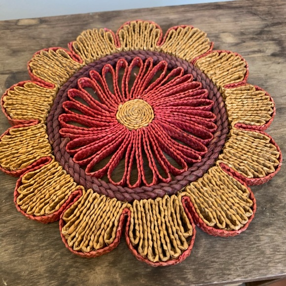 Flower Wicker Wall Hanging - Picture 4 of 5